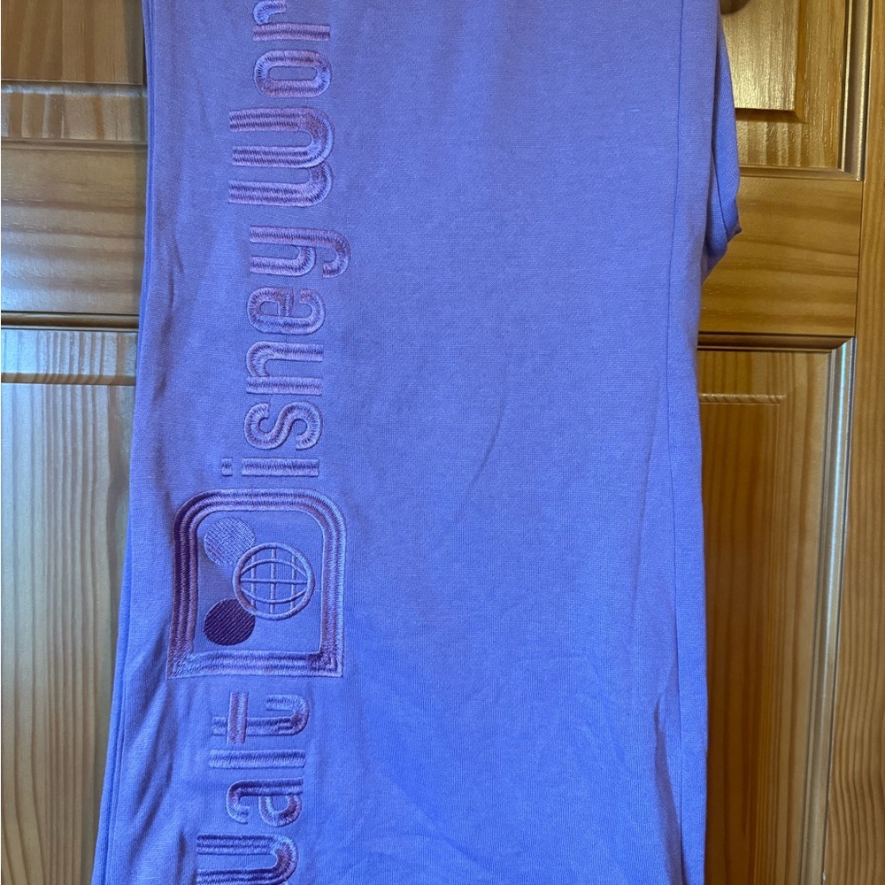 Purple Disney World Embroidered wide leg sweatpants. NWOT